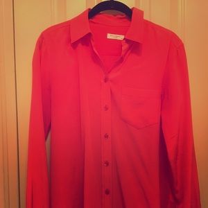 Equipment Silk Button Down Blouse in Coral